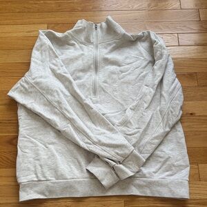 lululemon athletica Light Gray Zip-Up Sweater